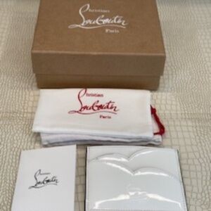 💋Christian Louboutin White Patent Leather CC Wallet NEW